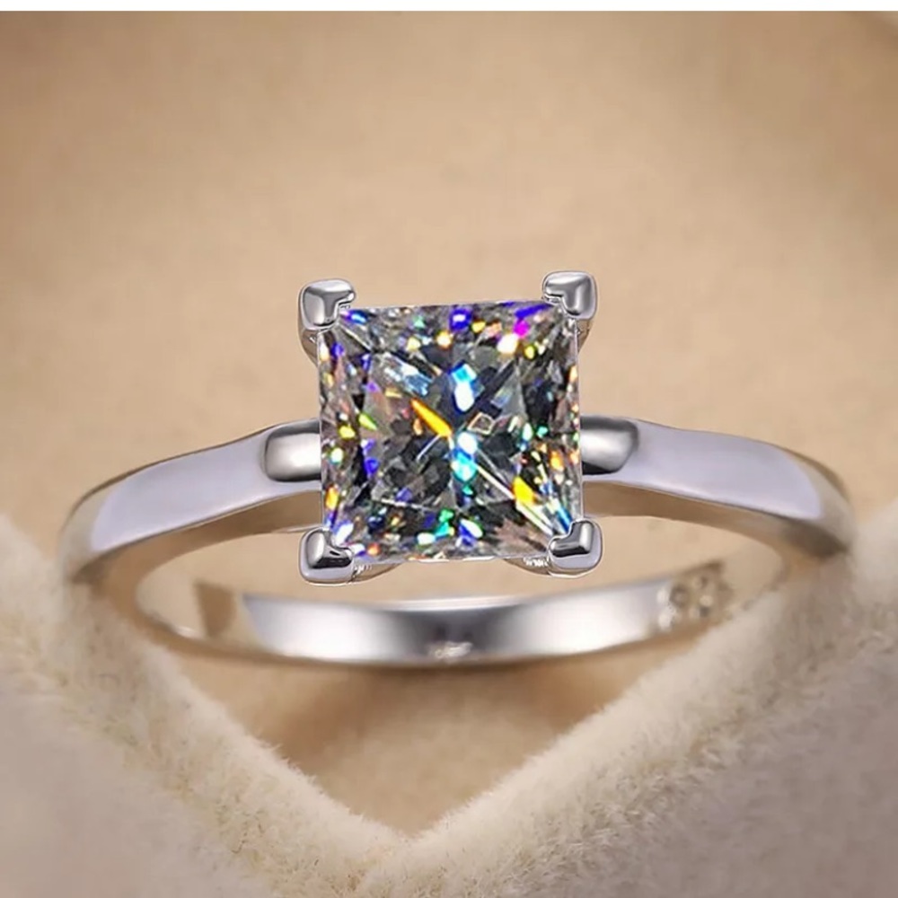 925 Silver Wedding Rings Women  White Sapphire